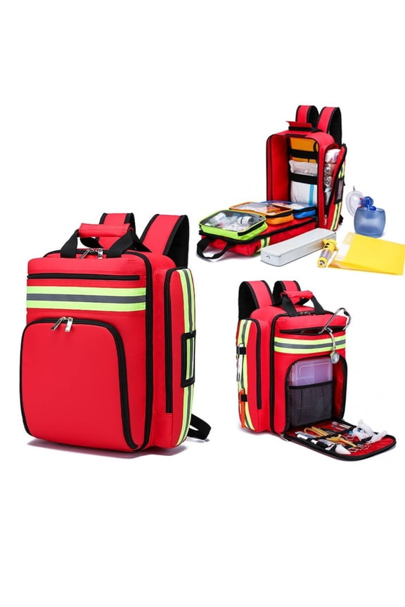 Large Capacity Empty First Aid Kit Backpack, Emergency Disaster Relief Storage Bag for Outdoor Survival