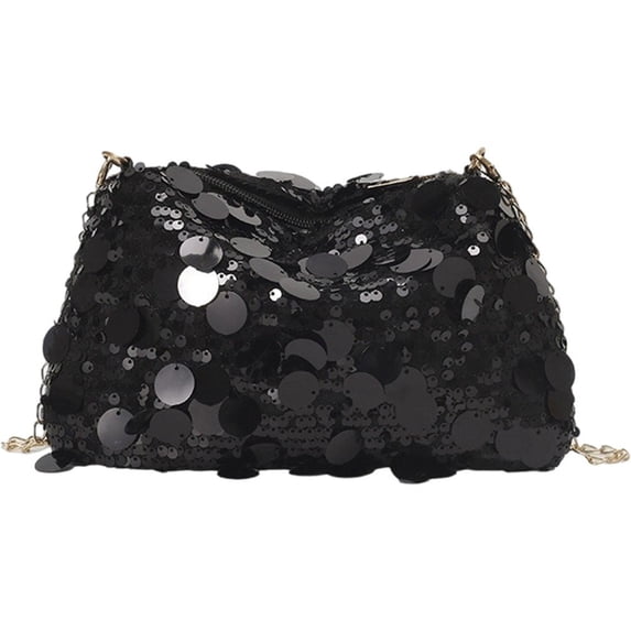 Hsqqdc Large Capacity Sequin Chain Underarm Bag for Women, Phone Crossbody Shoulder Clutch Handbag for Evening Party