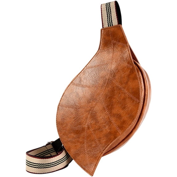Hsqqdc Leaf Shaped Crossbody Chest Bag Wide Strap Sling Pack for Travel Commuting