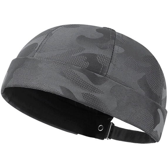 Hsqqdc Men Unisex Brimless Docker Hat Fashion Melon Skin Cap Adjustable Sailor Beanie