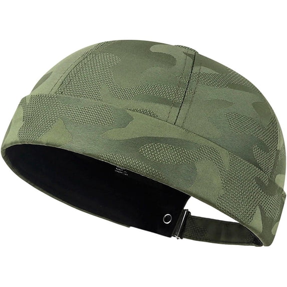 Hsqqdc Men Unisex Docker Hat Fashion Melon Skin Cap Adjustable Brimless Sailor Beanie
