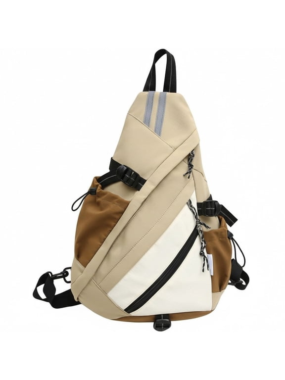 Men's Multi-Functional Nylon Sling Chest Bag Large Capacity Crossbody Backpack