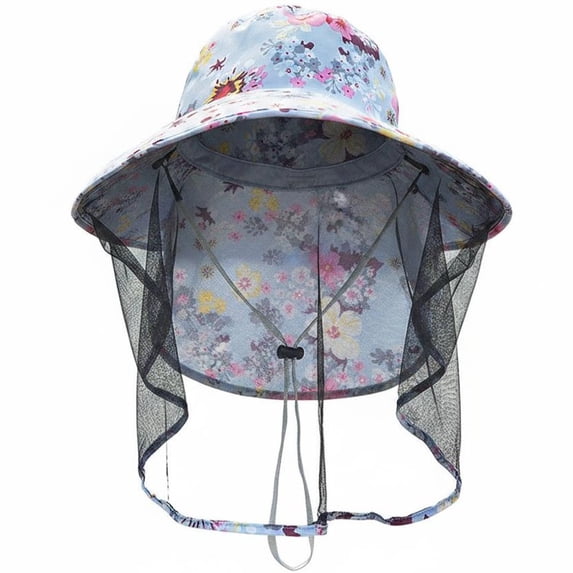 Hsqqdc Mosquito Head Net Sun Hat Mesh Face Bug Insect Proof Wide Brim Bucket Cap Outdoor