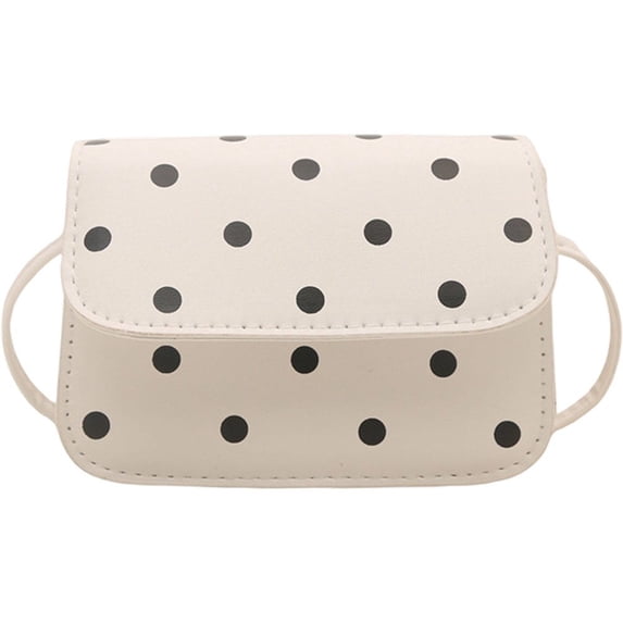Hsqqdc PU Leather Polka Dot Shoulder Crossbody Bag, Lightweight Messenger Clutch Purse