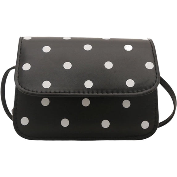 Hsqqdc PU Leather Polka Dot Shoulder Crossbody Bag, Lightweight Messenger Clutch Purse
