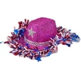 thumbnail image 1 of Hsqqdc Patriotic Sequin Cowgirl Hat, Red White Blue Tinsel Jazz Cap for 4th July, 1 of 7