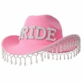 thumbnail image 1 of Hsqqdc Pearl Embellished Bridal Western Hat, Rhinestone Cowgirl Hat for Bachelorette Parties, 1 of 7