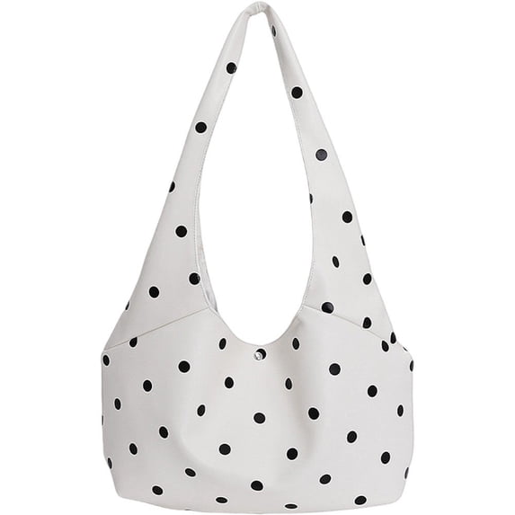 Hsqqdc Polka Dot Pattern Shoulder Bag, Large Capacity Casual Tote Hasp Handbag