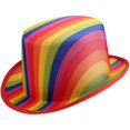 thumbnail image 1 of Hsqqdc Rainbow Magician Tall Top Hat, Colorful Fedora Performance Hat for Carnival Party Events, 1 of 7