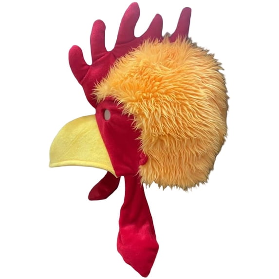 Hsqqdc Realistic Plush Rooster Shape Hat, Animal Theme Headdress for Party