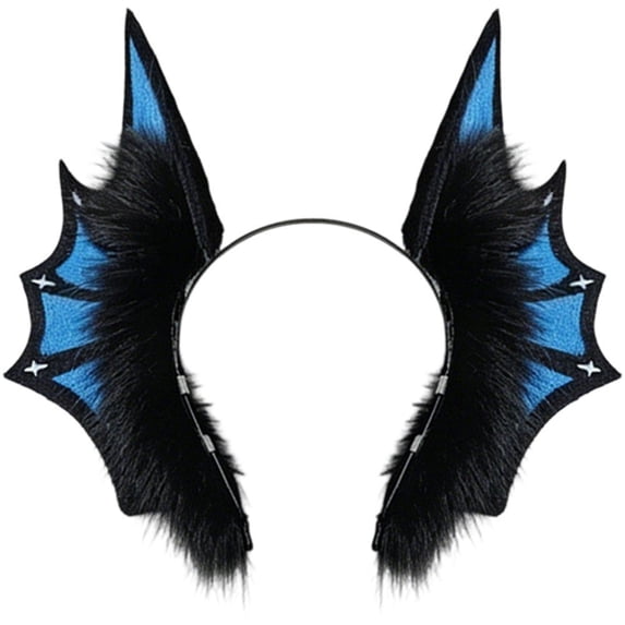 Hsqqdc Resin Blue Sea Siren Headband with Fish Ears and Fin Detail, 1 Piece