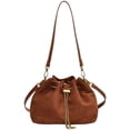 thumbnail image 1 of Hsqqdc Soft Suede Drawstring Bucket Crossbody Bag for Women, Casual Shoulder Handbag Purse, 1 of 7