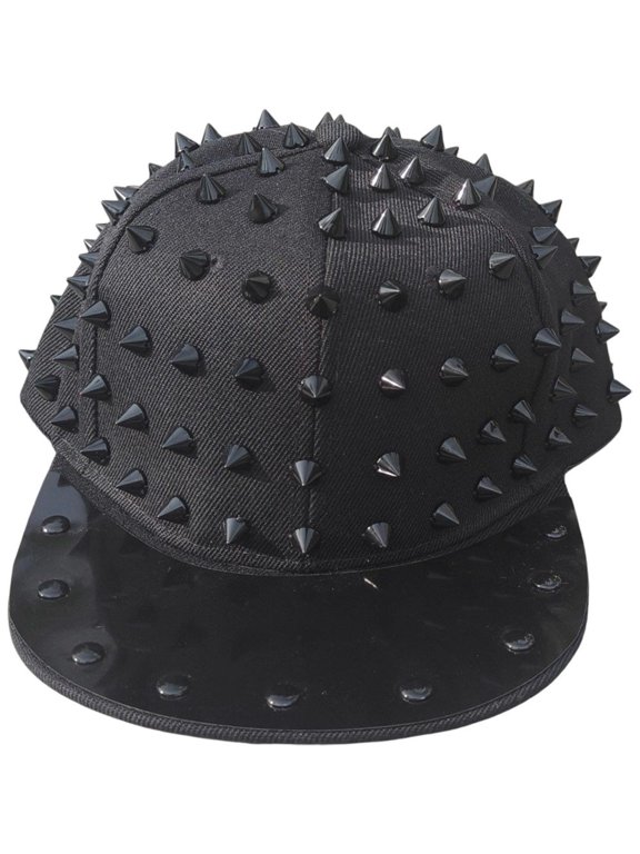 Spiky Studded Baseball Cap Flat Brim Punk Hat for Street Style