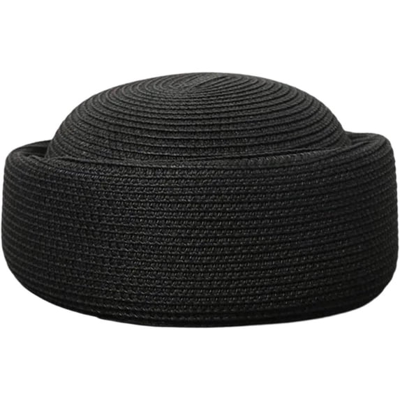 Hsqqdc Straw Pillbox Hat, Retro Wedding Fedora Fashion Beret Fascinator Painter Hat