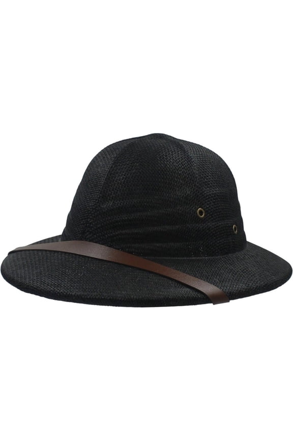 Straw Pith Helmet Sun Hat for Men Women, Summer Outdoor Cap for Jungle Mining Work