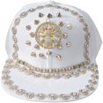 thumbnail image 1 of Hsqqdc Studded Baseball Cap with Spider Chain Rhinestone Hip Hop Hat, 1 of 7