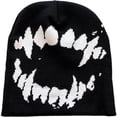 thumbnail image 1 of Hsqqdc Unisex Gothic Y2K Knitted Beanie, Vintage Harajuku Warm Skull Cap for Winter Streetwear, 1 of 7