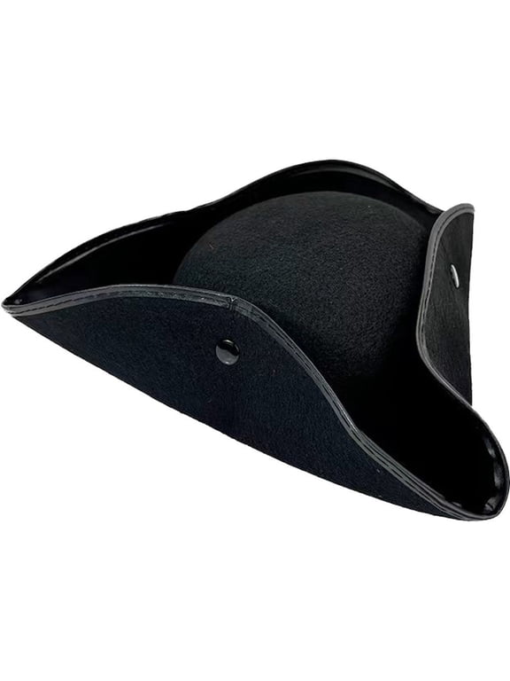 Unisex Tricorn Pirate Captain Hat, Themed Party Hat for Men Women