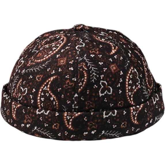 Hsqqdc Unisex Vintage Rolled Cuff Brimless Docker Hat, Sailor Skull Cap Beanie for Men Women