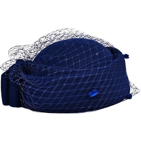 Hsqqdc Vintage Fascinator Pillbox Hat with Veil for Tea Party Wedding