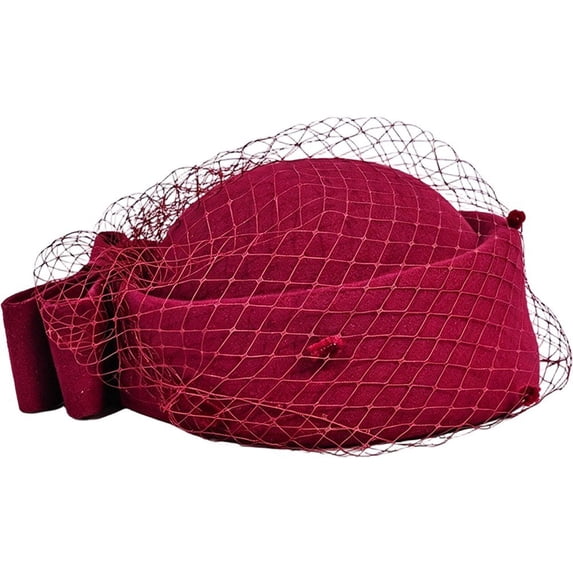 Hsqqdc Vintage Pillbox Fascinator Hat with Veil for Church Tea Party