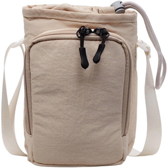 Hsqqdc Waterproof Nylon Phone Crossbody Bag, 2-in-1 Pouch with Bottle Holder