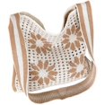 thumbnail image 1 of Hsqqdc Woven Flower Shoulder Bag, Large Capacity Knitted Hollow Tote for Summer Beach, 1 of 7