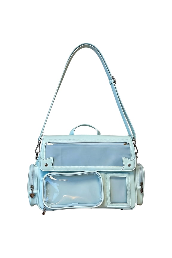 Y2K Harajuku Kawaii Japanese Ita Backpack, PU Leather Anime Shoulder Crossbody Rucksack for Women
