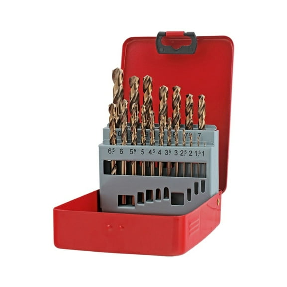 Hss Titanium Coated Drill Bit Set For Metal Plastic Wood 13/19/25Pc Straight Shank Bits With Storage Case For Stainless Steel Cast Iron Copper Aluminum 19Pcs