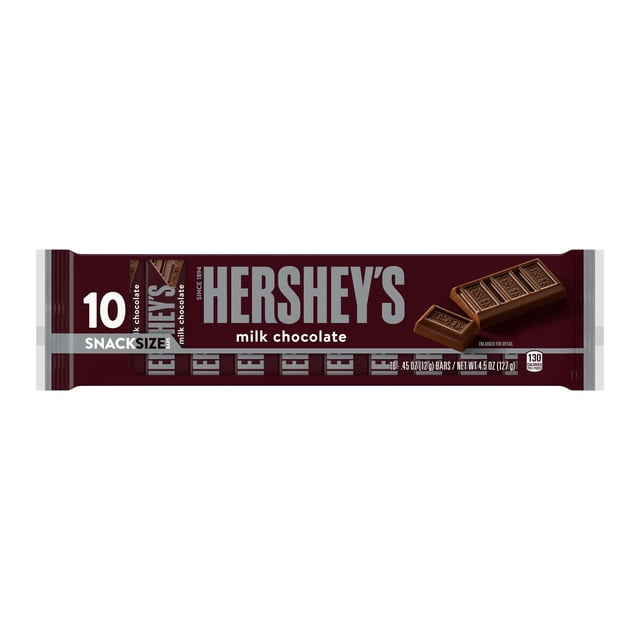 Hershey's Milk Chocolate Candy Bars & Miniatures, Snack Size, .45 oz ...