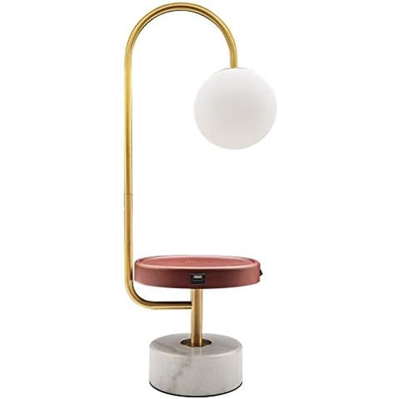 Hsyile KU300239 Contemporary Modern Creative Table Lamp with USB Charging Ports,Suitable for Living Room,Den,Office,Bedroom - Brushed Brass Finish$$Tools & Hardware Other