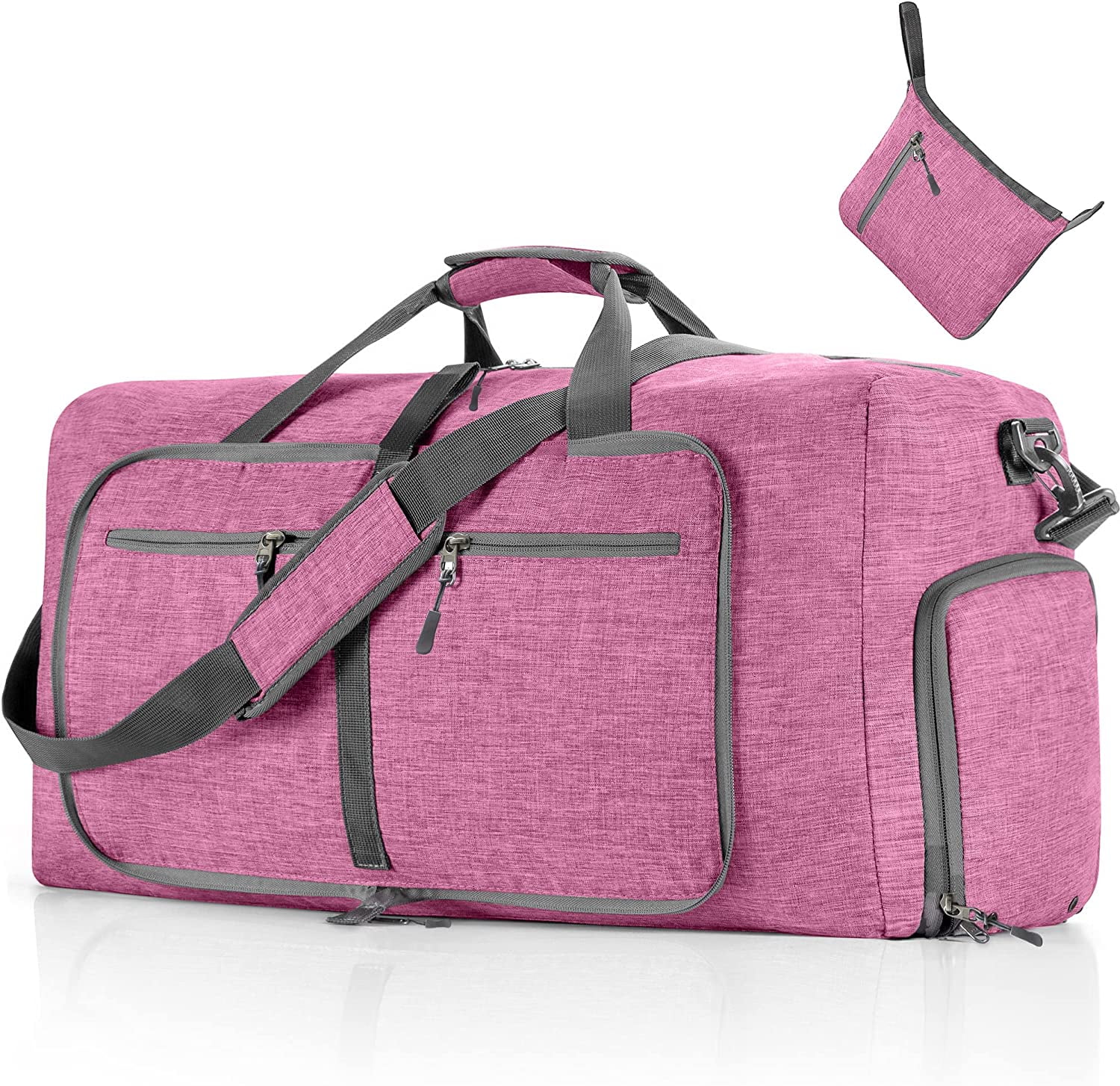 Ht Viik 65L/85LFoldable Travel Duffle Bag, Lightweight Checked Luggage with Shoe Compartment, Water-Resistant Weekender Overnight Bag for Men & Women