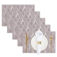 thumbnail image 1 of Ht Viik Placemats Set of 5 Vinyl/Plastic Woven Place Mats for Kitchen Table Indoor/Outdoor Washable Placemat Wipeable Dining Table Mats, 1 of 10