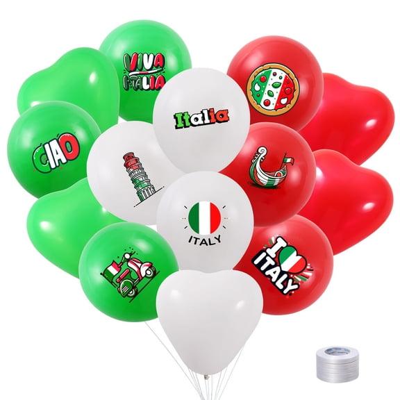 Htabiol Italian Balloons, 96 Pcs, Italy Party Decorations, Latex
