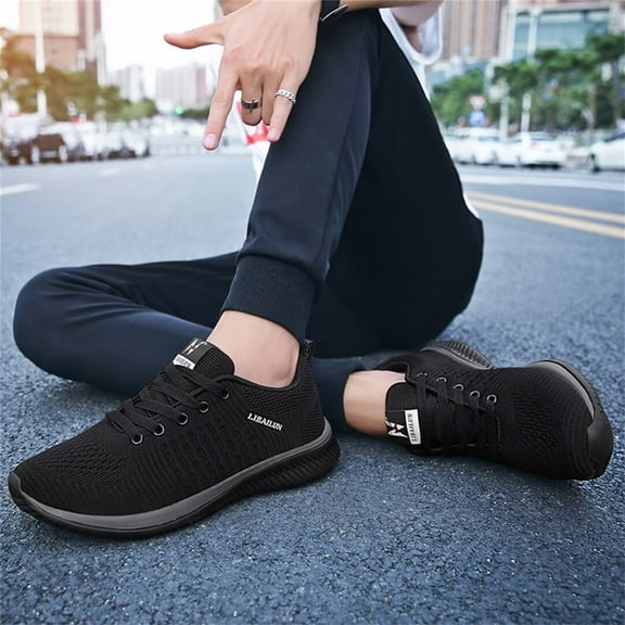 Htcenly Fashion Sneakers for Men Breathable Mesh Athletic Running Sports Shoes Lightweight Casual Walking Shoes Comfortable Gym Shoes
