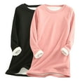 thumbnail image 1 of Htigea 2 Pack Women's Sweatshirts Sherpa Lined Fleece Sweatshirt Winter Long Sleeve Crewneck Pullover Tunic Tops Pink 5XL, 1 of 4