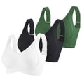 thumbnail image 1 of Htigea 3 Pack Women's Push Up Bra Wireless Full Coverage Anti Sagging Underwear Comfy Gather Shape Lift Bralettes Green M, 1 of 6