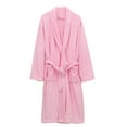 thumbnail image 1 of Htigea Belted Bathrobe for Women Fleece Long Sleeve Shawl Collar Robe Soft Comfy Home Loungewear Winter Warm Nightgown Pink,Free Size, 1 of 7