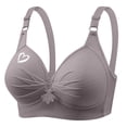 thumbnail image 1 of Htigea Bras for Women Full Coverage Adjustable Strap Bra No Underwire Lift Bra Large Breasts Comfy Daily Wear Underwear Gray S, 1 of 4