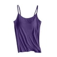 thumbnail image 1 of Htigea Built in Bra Tank Tops for Women Soft Summer Adjustable Spaghetti Strap Sleeveless Top Womens Casual Loose Camisole Purple,L, 1 of 6