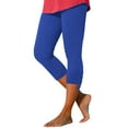 thumbnail image 1 of Htigea Capri Yoga Leggings for Women Solid High Waisted Workout Pants Bottom Drawstring Legging Gym Workout Athletic Capris Blue 3XL, 1 of 6