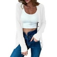 thumbnail image 1 of Htigea Cardigan Sweaters for Women Thin Lightweight Long Sleeve Button Down Open Front Knitwear Spring Fall Cardigans White XXL, 1 of 9