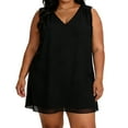 thumbnail image 1 of Htigea Chiffon Tank Dress for Women Summer Sleeveless V Neck Mini Dresses Flowy Casual Loose Fit Beach Swim Cover Ups Black L, 1 of 7