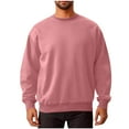 thumbnail image 1 of Htigea Clearanc Crewneck Sweatshirt for Men Long Sleeve Breathable Workout Casual Pullover Basic Sweatshirts Pink,XXXL, 1 of 5