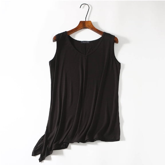 Htigea Clearanc Womens Loose Fit Casual Flowy Basic Tank Tops Sleeveless Summer Tops Clothing Outfits 2025 Black,XL