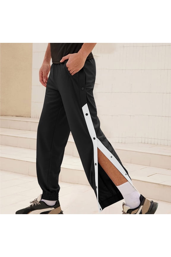 Clearance 2024 Big & Tall Joggers Men's Drawstring Sweatpants with Side Open Buckle Athletic Work Pants Gym Workout Bottoms for Running Gym Baseketball M-4XL