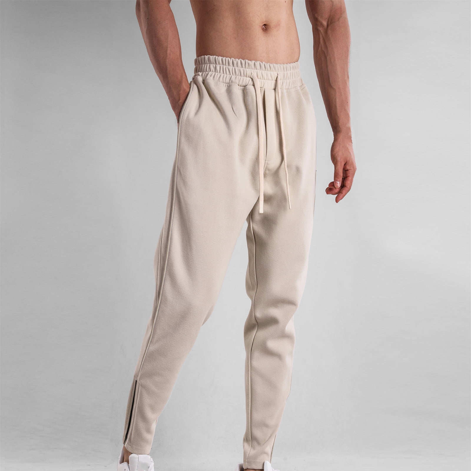 Htigea Clearance 2024 Cinch Bottom Sweatpants for Men Drawstring Joggers Comfort Soft Cotton Jogging Long Pants Elastic Waistband Athletic Running Workout Pants M-3XL