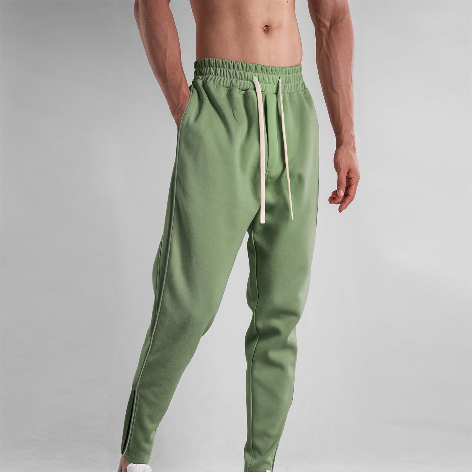 Htigea Clearance 2024 Cinch Bottom Sweatpants for Men Drawstring Joggers Comfort Soft Cotton Jogging Long Pants Elastic Waistband Athletic Running Workout Pants M-3XL
