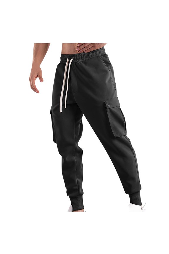 2025 Men's Cinch Bottom Cargo Pants Slim Fit Joggers Ripstop Athletic Sport Pants Drawstring Sweatpants Outdoor Trousers with Pockets M-3XL