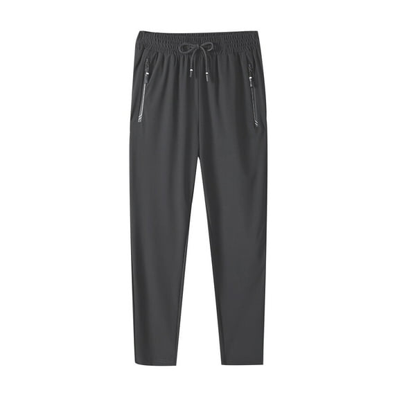 Htigea Clearance 2025 Men's Drawstring Sweatpants Big & Tall Casual Lightweight Hiking Travel Pants Breathable Athletic Fishing Active Joggers Zipper Pockets L-8XL